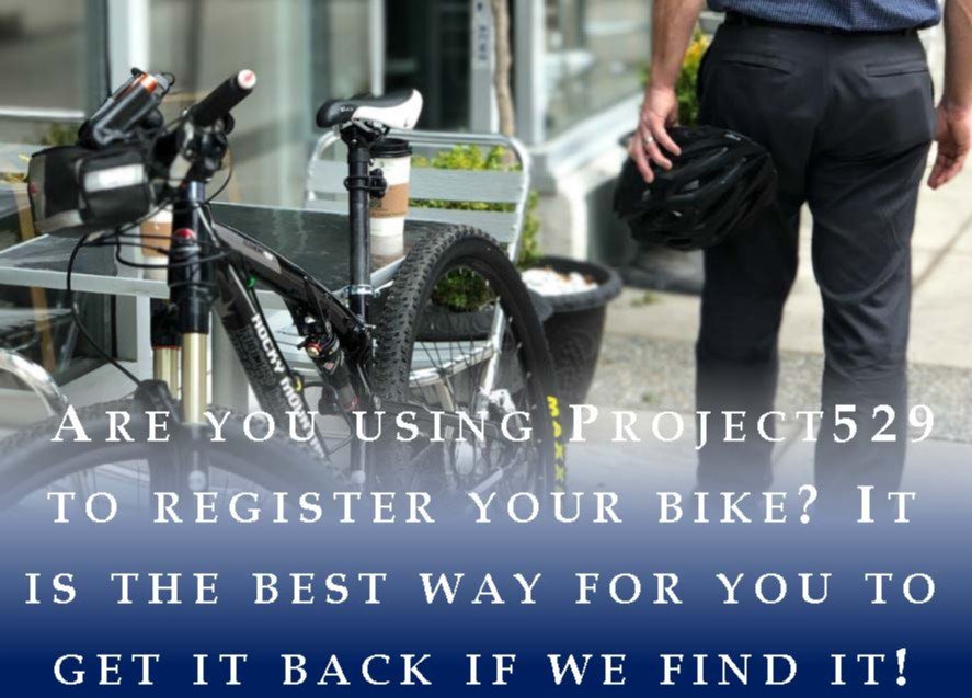 nvanrcmp's tweet photo. If you're not already using Project 529 to register your bike, GET ON IT! It's the best way to get your bike back if it gets stolen. But also... Lock your bikes!! Learn how at their website... https://t.co/LNDrsMuX5i https://t.co/NnQhUHflEX