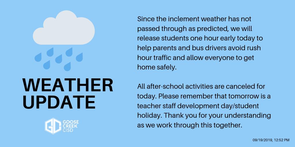 WEATHER UPDATE: gccisd.net/page/article/5… #gccisd