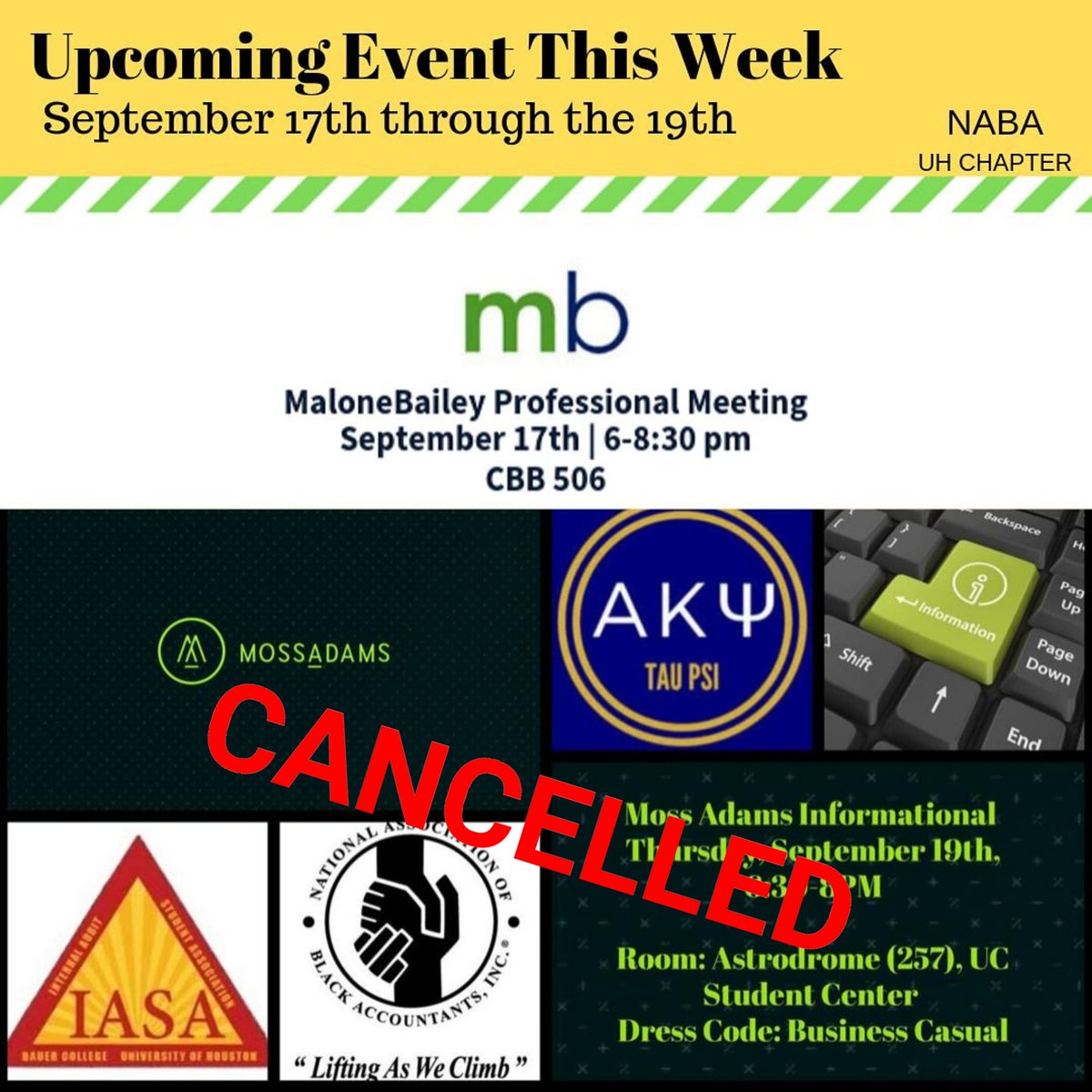 UH_NABA's tweet photo. We hope you are all staying safe and dry! Our event with @UHIASA and @akpsiuh has been cancelled due to the weather!! Stay Safe everyone!! https://t.co/3lQrsad7gx