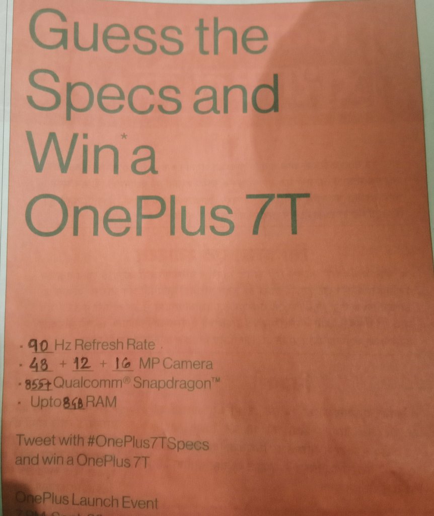 Suraj47846321's tweet photo. Here's my entry. 
#OnePlus7TSpecs #OnePlus7T #OnePlus @oneplus @OnePlus_IN https://t.co/1R60oSWdFE