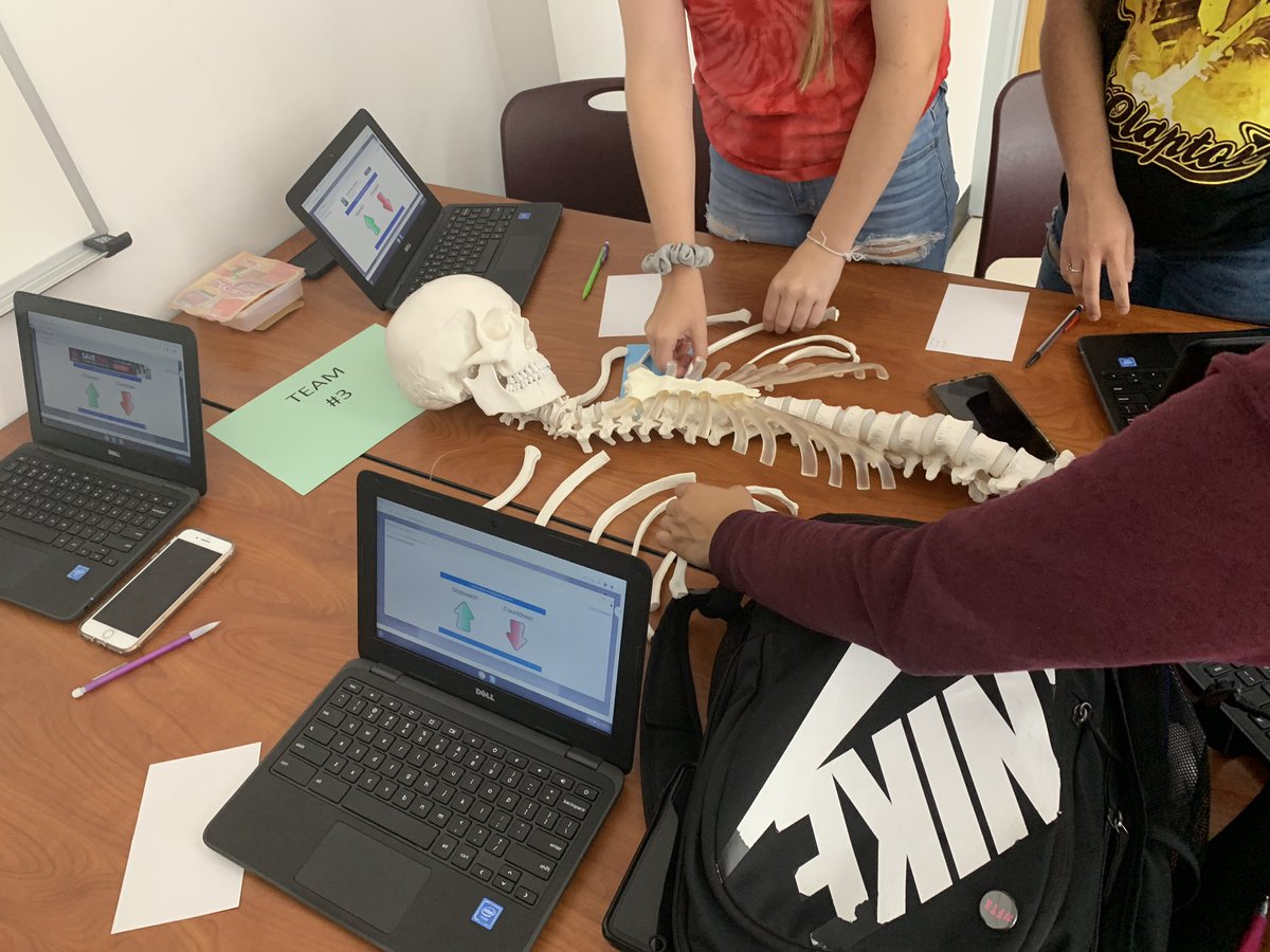 Thanks <a href="/WahsHosa/">West Aurora Hosa</a> for inviting me into your classroom to watch students collaborating on what bones are needed to recreate the skeletal system!