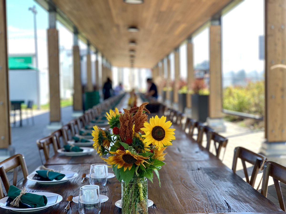 durhamcollege's tweet photo. Set up is underway for tonight’s Harvest Dinner! Tonight’s menu features food grown, prepared and served by DC students. #HarvestDinner19 https://t.co/VL8gy9fBNj