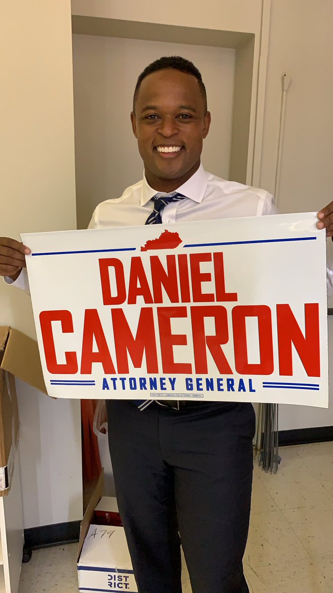 DanielCameronKY's tweet photo. Just got finished unloading yard signs. Stay tuned for details on how to get yours! #StandWithCameron #DC4AG https://t.co/KdekCT8qJz