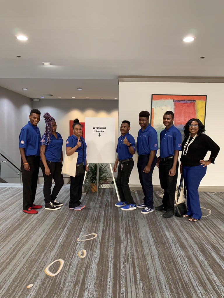 CCTP_UM's tweet photo. CCTP students are on the move. Working their first mini internship assisting at West TN Special Education Conference. #SCSis901 #DoingtheWork @SCSK12Unified @UofMemphisSPED https://t.co/yoORwW97fZ
