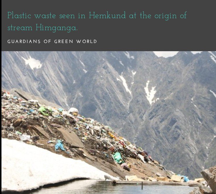 Plastic waste seen in Hemkund at the origin of the stream Himganga!! Is there any place left where we have not left our waste as our 'mark' of presence? #Himalayas #plasticwaste #PlasticBan #plasticpollution #plasticfree #PlasticWasteFree #ClimateEmergency #climate #ClimateChange