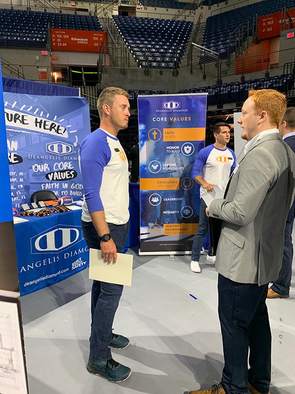 DeAngelis Diamond is having a great time meeting new faces, and reuniting with familiar ones, at the UF Rinker School of Construction Management Career Fair! Stop by to learn what DD is all about and how you can jumpstart your career with us! #GoGators