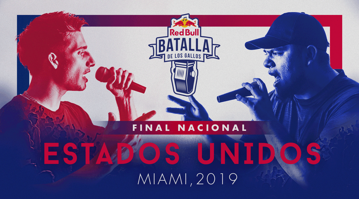 redbullbatalla's tweet photo. Estados Unidos vuelve a #BatallaDeLosGallos y la Final Nacional será en Miami. El campeón viajará a España para competir en la Final Internacional 2019. Pronto más información. https://t.co/8mOvBNkm4k