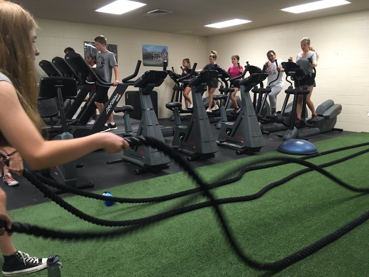 What were you doing at 7:30 this morning? Mr. Miller’s 1st block class got a great start this morning learning about strength, cardio, and core training!