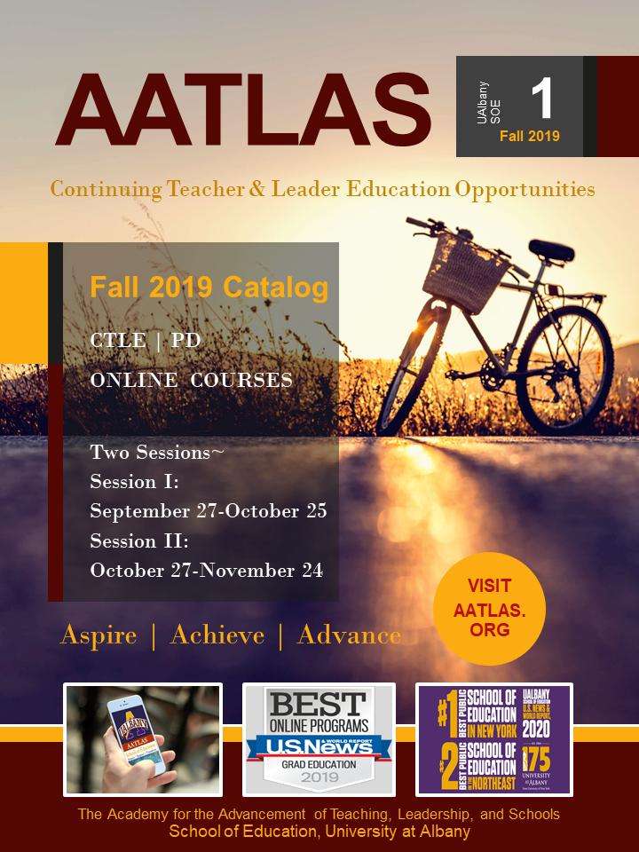 AATLAS_ED's tweet photo. Register Today for Fall 2019 
CTLE NON-CREDIT ONLINE COURSES
#CTLE #professionaldevelopment #TEACHers https://t.co/AMzBL118MZ