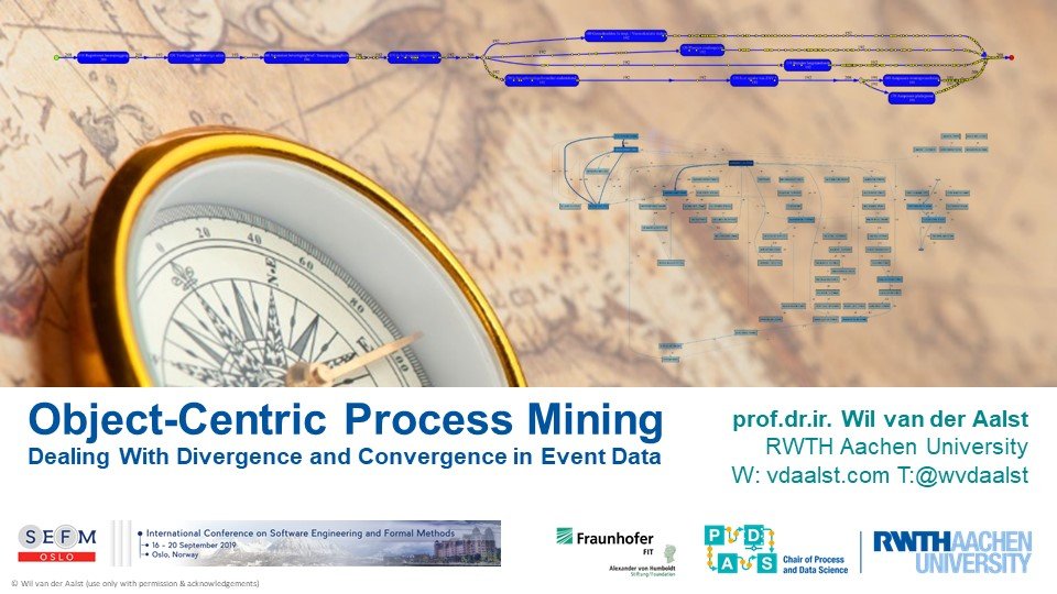 Wil van der Aalst (@wvdaalst) on Twitter photo Slides of the SEFM2019 keynote on "Object-Centric Process Mining: Dealing with Divergence and Convergence in Event Data" dropbox.com/s/50vu4yicpt4n…. See doi.org/10.1007/978-3-… for the full paper. <a href="/sefm_conf/">SEFM Conference</a> #sefm19 #Oslo Slides of the SEFM2019 keynote on "Object-Centric Process Mining: Dealing with Divergence and Convergence in Event Data" dropbox.com/s/50vu4yicpt4n…. See doi.org/10.1007/978-3-… for the full paper. <a href="/sefm_conf/">SEFM Conference</a> #sefm19 #Oslo