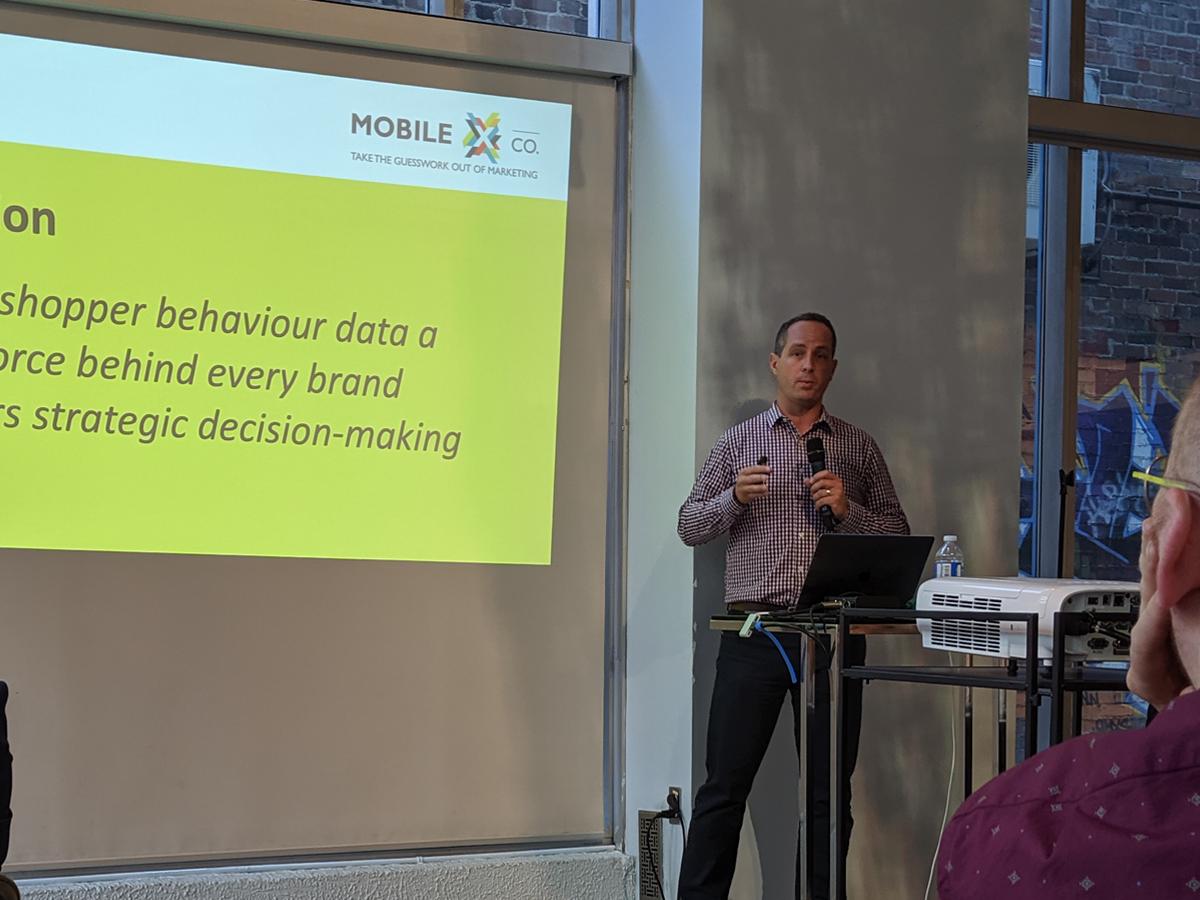 MobileXCo's tweet photo. Our very own @AndyBruce at today's @masterclassing event. sharing the MobileXCo vision "to make shopper behaviour data a driving force behind every brand marketers strategic decision-making process!"

#masterclassing #Toronto #Digital #BrandMarketing #Data #ShopperBehaviour https://t.co/oWcqSMym81
