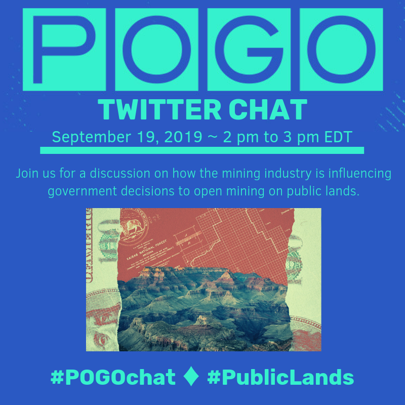 POGOwatchdog's tweet photo. We have reached the end of our #POGOchat! 

Thank you all for following &amp; participating in this very informative discussion on how the mining industry is influencing government decisions to open mining on #PublicLands. https://t.co/RXwW2kXh2f
