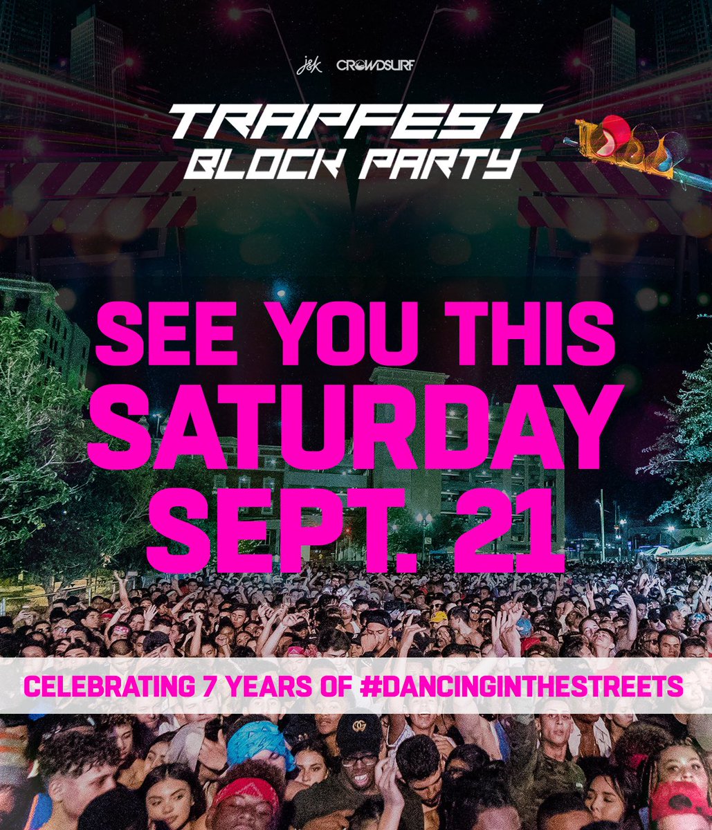TRAPFEST's tweet photo. It's almost here El Paso! This upcoming Saturday, we celebrate our 7th edition of #TrapfestBlockParty๐ถ.. We can't wait to see you there! ๐๐ถ
Get tickets here โ https://t.co/YQAEoBeC05 + Available at the door https://t.co/GAHl199mRU