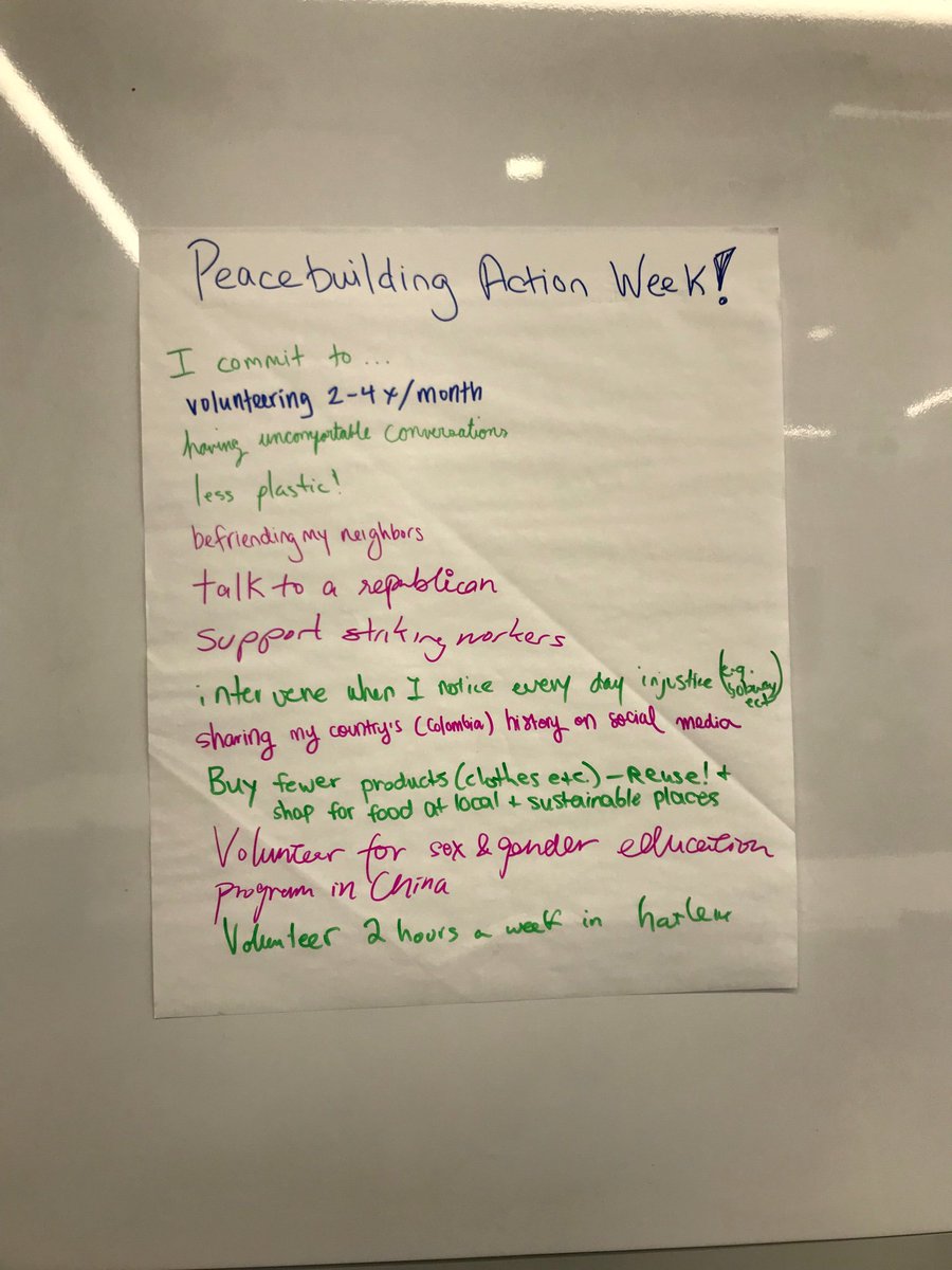 mdicccr's tweet photo. Celebrating Peacebuilding Action Week @TeachersCollege with a lunch discussion on sustainable peace. Ended with individual commitments to peacebuilding actions✌️ #ThisIsPeacebuilding #TCPeace #CUPeace @PlusPeaceCo https://t.co/lskFyzi3I0