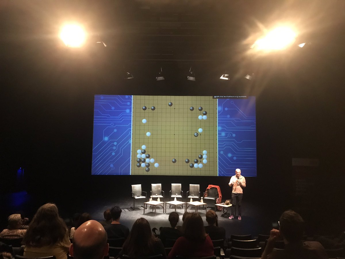 deBritish's tweet photo. Great interactive talk of @MarcusduSautoy with subsequent panel discussion with @IngoNiermann, #SibylleKrämer, #RomanLipski and Elvia Wilk (@3LVVIA) on big topics like what art is and how much influence AI should have in it. @ilb_ @HAU123 @4thEstateBooks https://t.co/E9etejdCgq