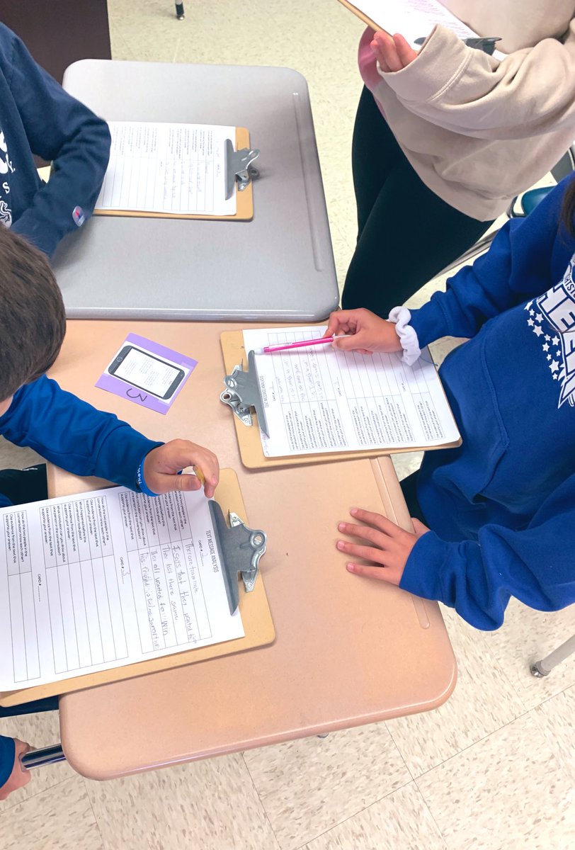 MsFlorio_ELA's tweet photo. Today in my period 2/3 #ELA we worked on #MakingInferences, which is a vital “Reading is Thinking” skill for the first days of instruction! We used “text message analysis” to draw conclusions and students were moving and engaged! #middleschool #engchat https://t.co/XaASSDqgcn