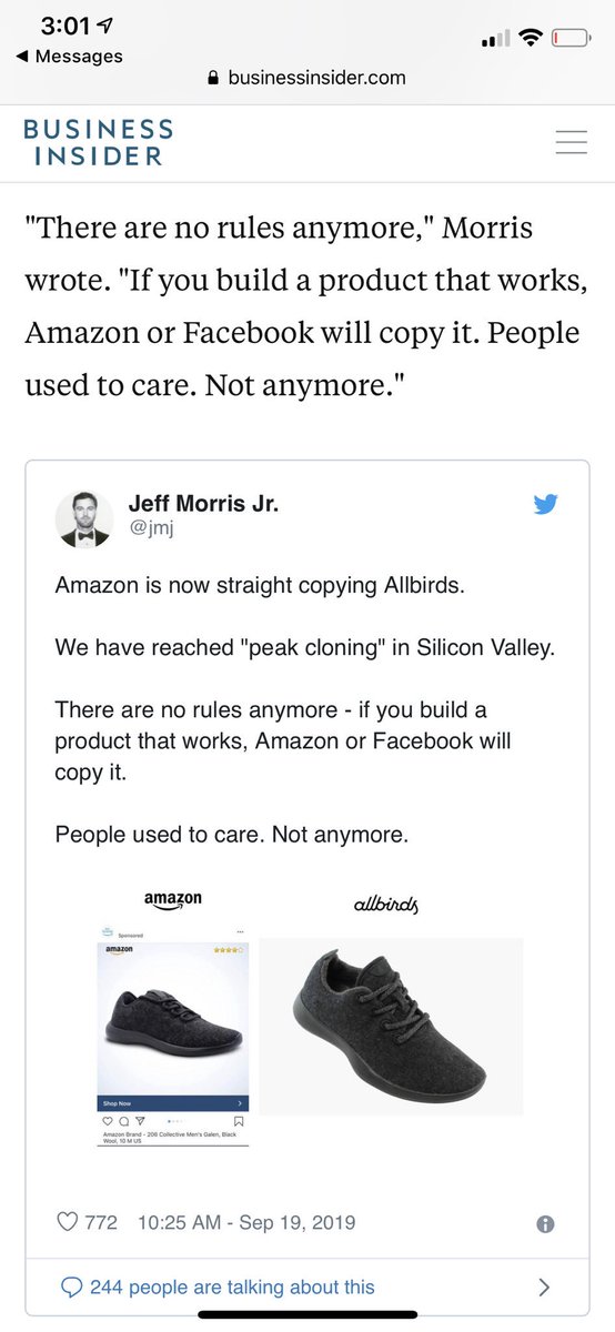 amazon copies allbirds