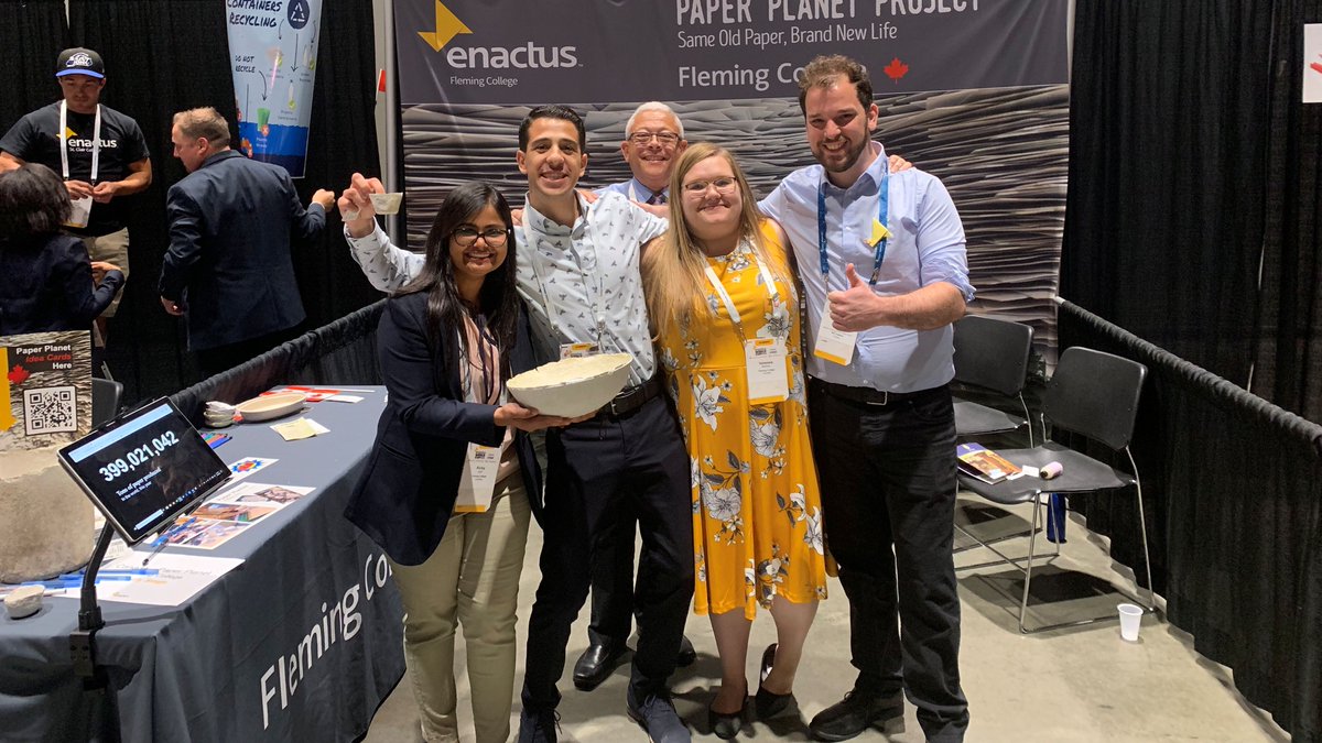 FlemingCollege's tweet photo. Enactus Fleming won People's Choice at the World Project Expo at the @Enactus World Cup 2019 in San Jose, California! Congratulations to this amazing team, we are so proud! #FlemingInnovation https://t.co/t7GlYeo3hm