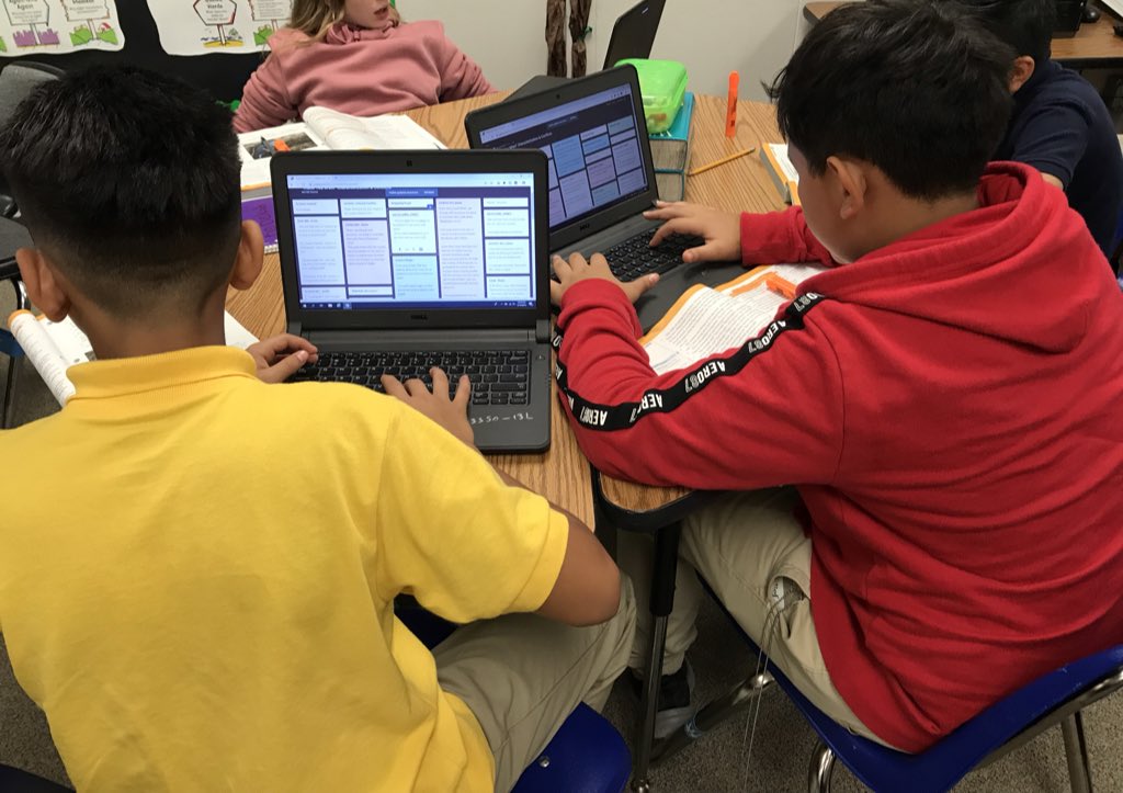 EscamillaTweets's tweet photo. It may be flooding outside, but we’re still learning in here! Students use Padlet to share quotes about characterization and internal/external conflicts from “Thank You, M’am”! @padlet https://t.co/LtosWTOqdq