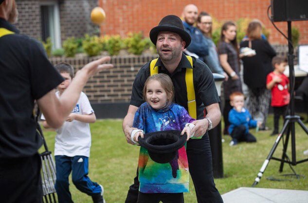 Streetwise_Ltd's tweet photo. Babcock and Bobbins at the brilliant @ClanmilHousing event at the new Port building. #community #circus https://t.co/v1wKnIbsyc