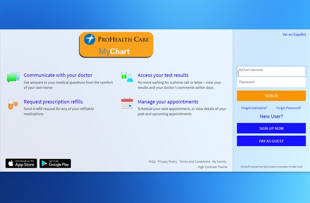 Prohealthcare Org My Chart