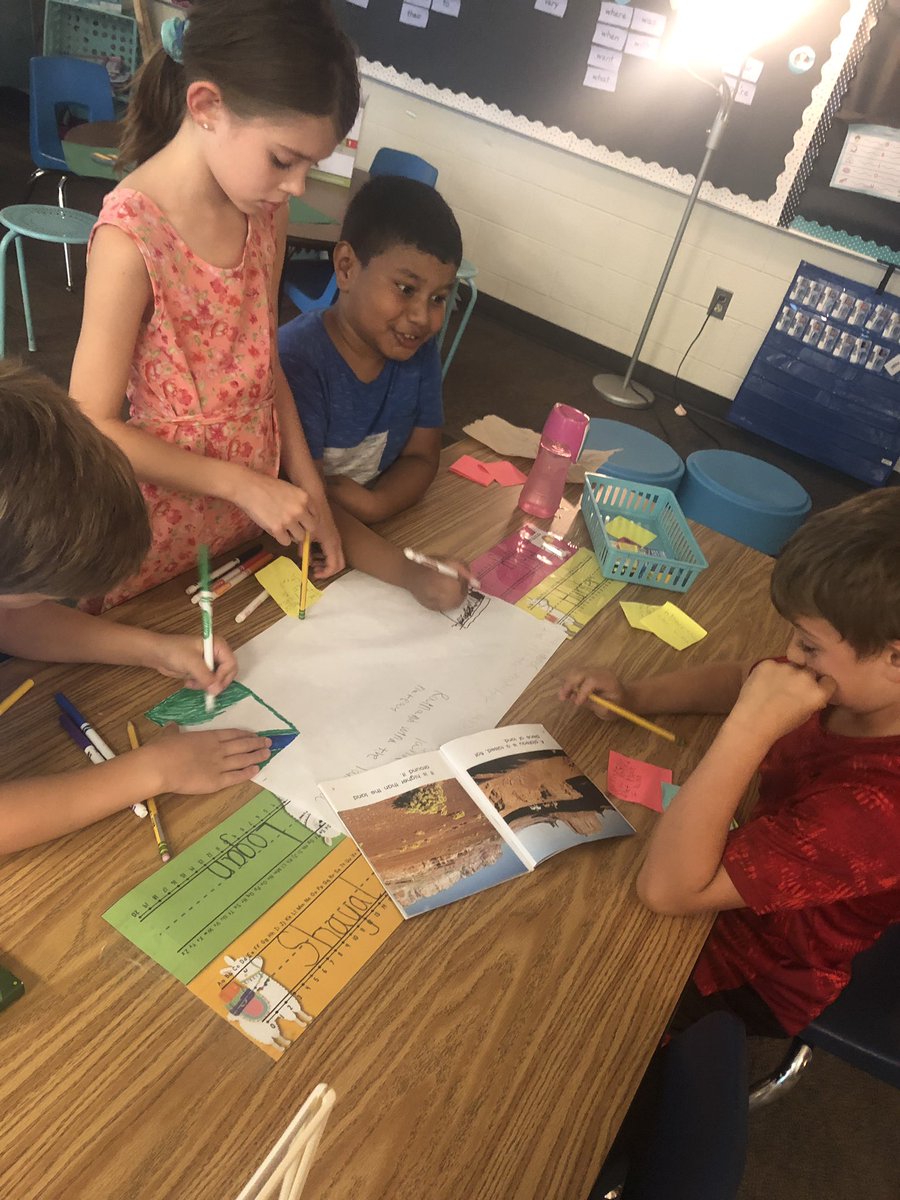 Scientists worked in groups to research different landforms and created posters to teach others. #science #landforms