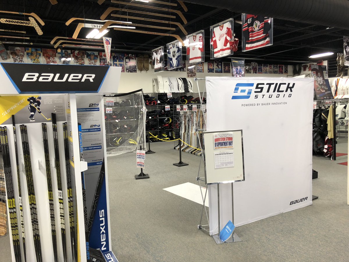 hockeyworld's tweet photo. The @BauerHockey Stick Studio uses slow motion video capture to analyze key parts of a players shot to determine the best stick combination. Stop by our Flint location or Call 810-744-3338 to set up an appointment #Flint #STICKSTUDIO https://t.co/HlfGcNoB5m