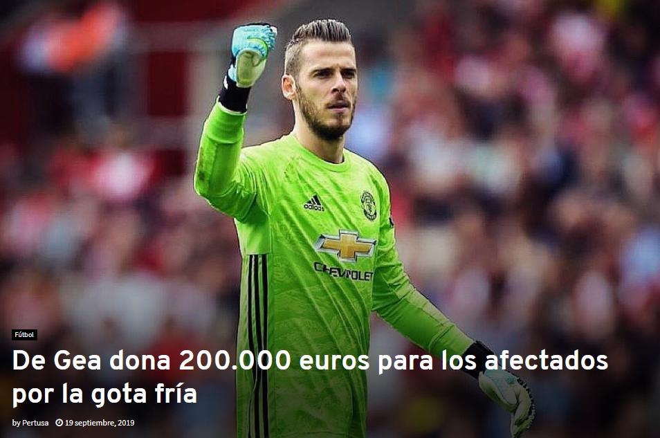 MeteOrihuela's tweet photo. ¡Muchas gracias @D_DeGea! El futbolista internacional dona 200.000 euros para los afectados por la reciente #DANA / "#GotaFría" en la #VegaBaja del Segura. Su padre nació en #Redován y se crió en #Orihuela (#Alicante). https://t.co/HMVmAWOrBh