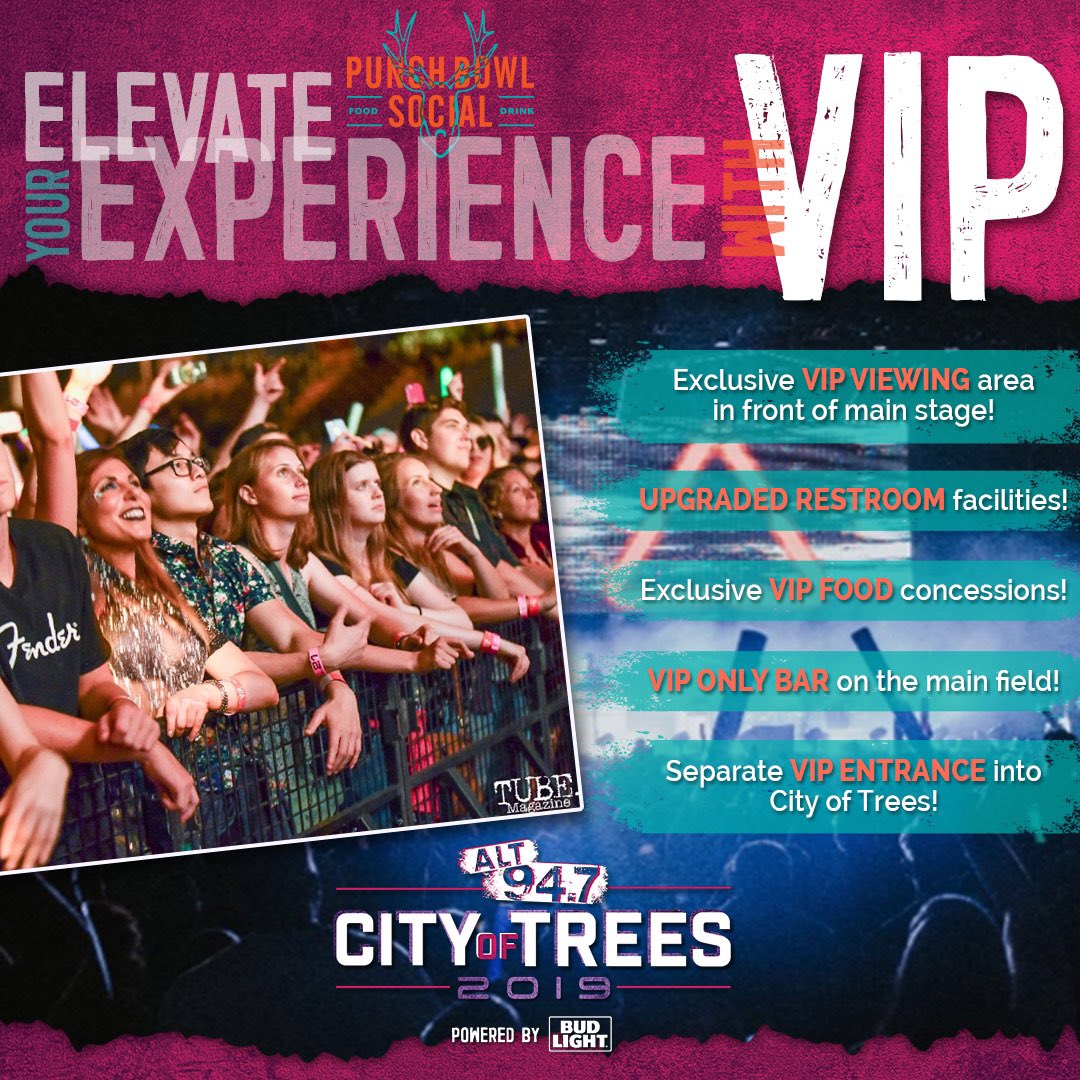 alt947's tweet photo. π¨LOW TICKET WARNINGπ¨ Time is running out to get your VIP tickets to City of Trees! Head to CityOfTreesπcom to get yours before theyβre gone! #COTFEST https://t.co/bmyYNz3g9T