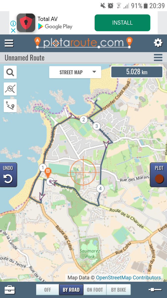 JessBrehaut's tweet photo. #jogwalk #route planned for tomorrow. 😀 #5km #plotaroute expect me to #walkonwater #coastal https://t.co/TOMpculJFl