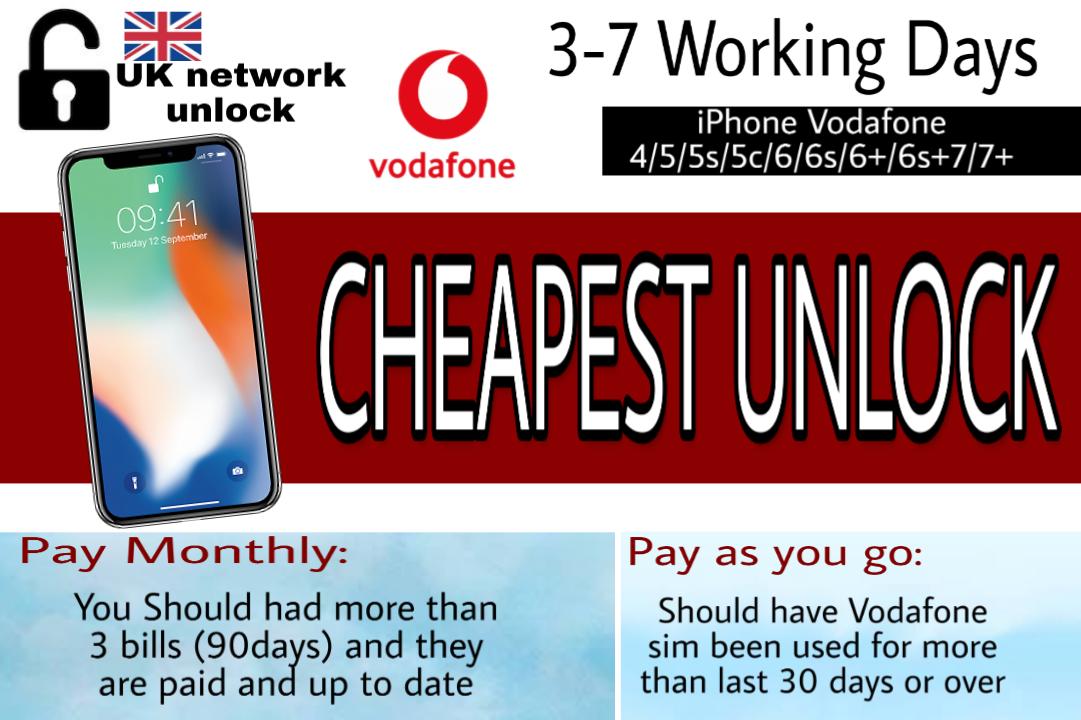 Cheapest unlock IPHONE Vodafone service.

#iPhone1111 
#unlockiphone
#Vodafone 
#moile
#phones 
#iPhone 
#Android 
#unlockandroid
#unlockmobile
#unlock 
#UnitedKingdom