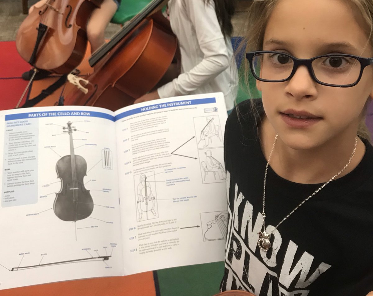 #aboveandbeyond my cellos rock! Student sharing the she studied 2 pages in the book to learn the parts of her cello. It's only week 2!  #soexcited #MetuchenMusic #wholechild #beginningstrings <a href="/FJHMusicCo/">FJH Music</a>
