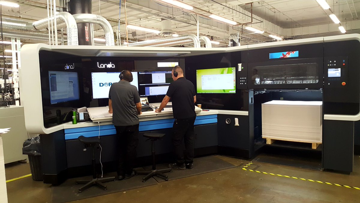 ritGMST's tweet photo. Robert Eller's Digital Print Processes class visits Mercury Printing today to see the Landa S10 Nanographic digital press and the HP Prosper Inkjet press in action! #ritSMS #ritCET #digitalprint #nanography #inkjet https://t.co/ZrnkZ0aCns