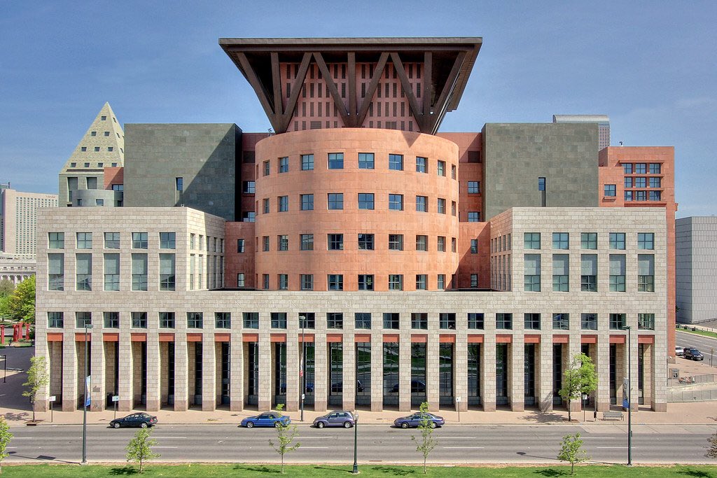 I’m coming back to him late as people tend to bring him & Sottsass up first, but here is Michael Graves’, Denver Public Library, 1995Images unknown source