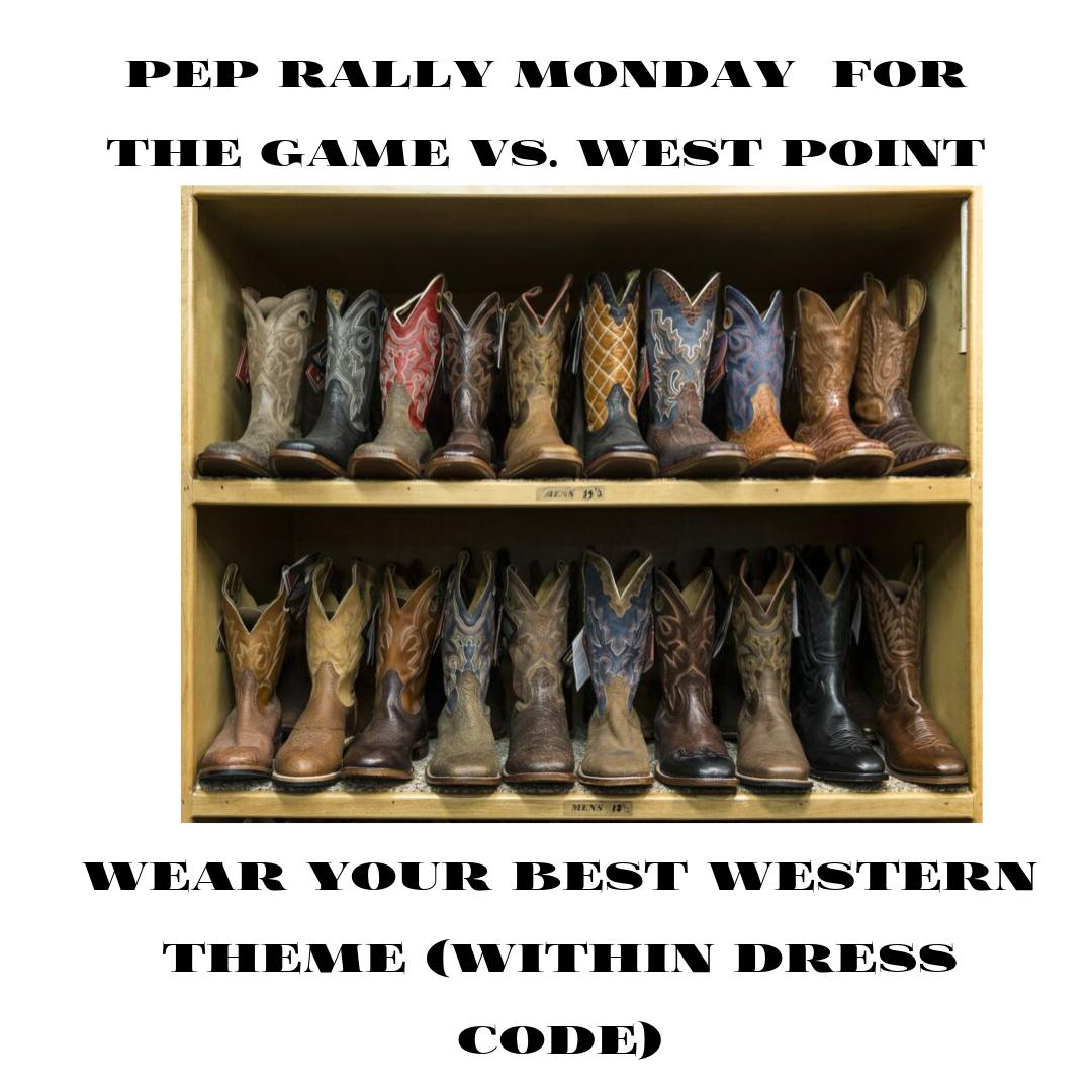 NJMSMiddle's tweet photo. Pep rally dress up day Monday, September 23. Wear your best Western attire. #EveryDayIsBlueDevilDay https://t.co/mIq848P1ho