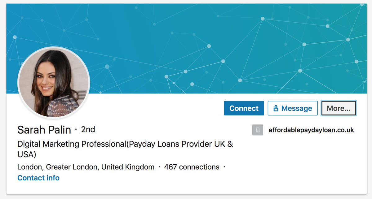 digitite's tweet photo. i really can't understand how 467 people have fallen for this fake profile on Linkedin https://t.co/KxRfZusgTZ