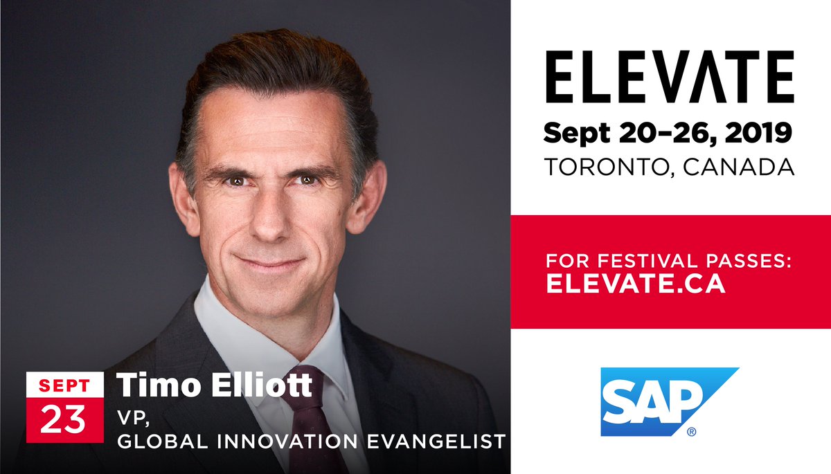 ElevateTechCA's tweet photo. Getting ready to welcome the impressive @timoelliott from @SAP to #Toronto for #ElevateTechFest 2019. Catch him on #ElevateDigitalTransformation and #ElevateDataAnalytics sharing his passion for all things tech. See you soon!
98% sold out. Buy today. https://t.co/xv8rspKTYf https://t.co/9ISHE1e6og