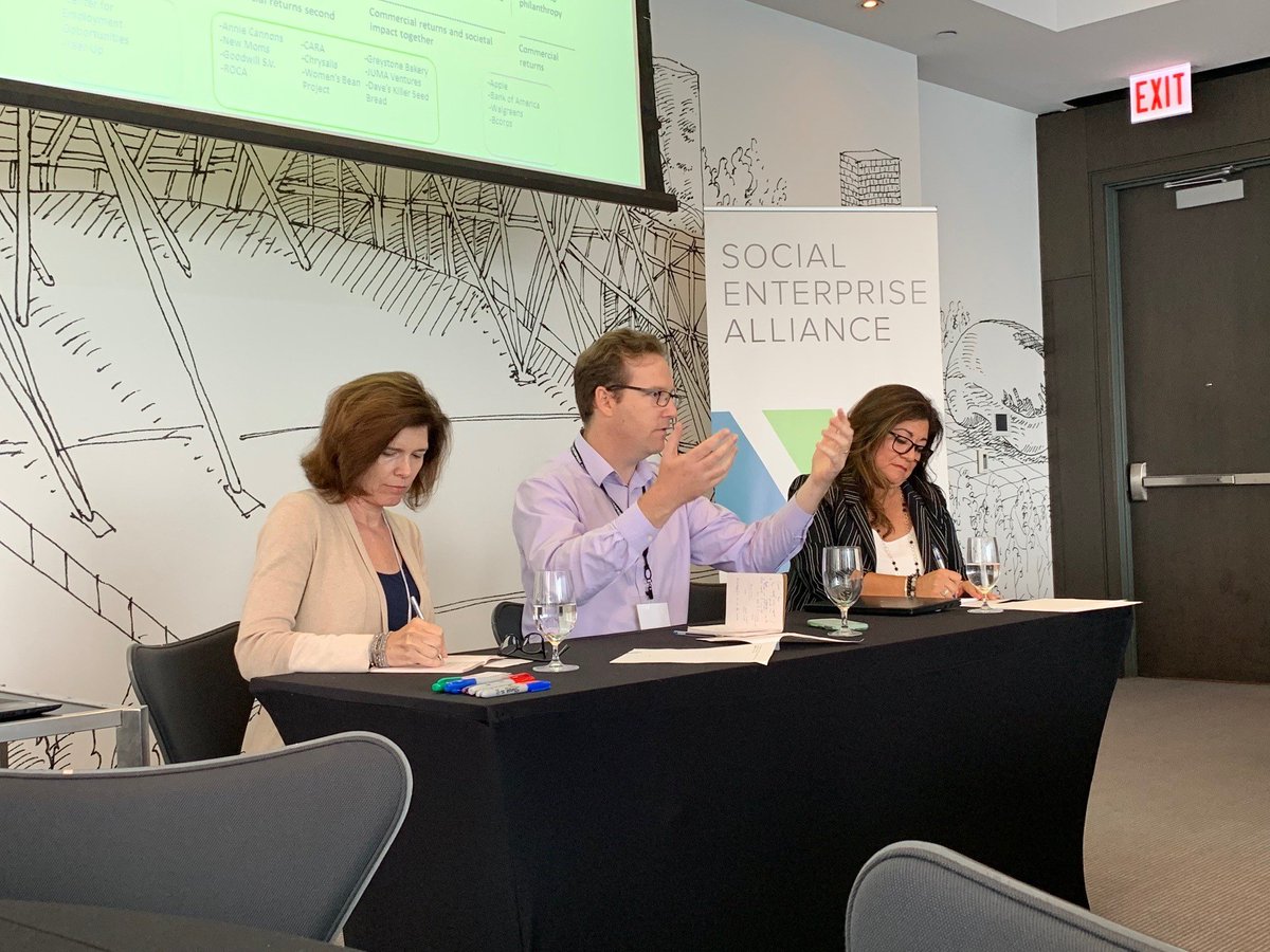 nff_news's tweet photo. #TBThursday to last week when CEO @ABLImpact presented at #SEASummit19 with Danielle Campos from @BankofAmerica Fndtn, left, and Leslie Crutchfield from Georgetown, right.
Antony discussed the 3 heresies of social enterp. Like if you want to know more and he might blog! https://t.co/P67qyOx0bV