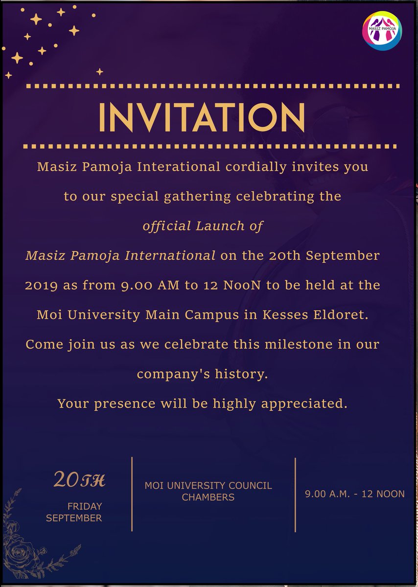 MasizPamoja's tweet photo. Welcome to the first ever launch of Masiz Pamoja International. Welcome and witness as we unveil our official mobile app!
#MasizPamojaLaunch https://t.co/9xWaW7bPzM