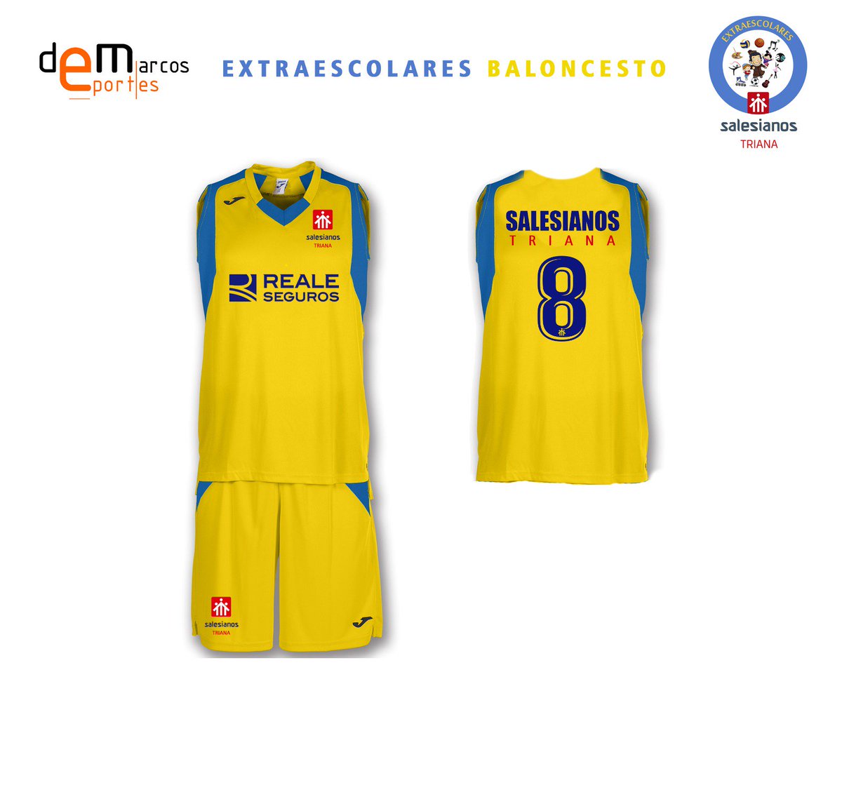 Extraesc's tweet photo. Agradecemos a @Reale_Seguros por patrocinar una temporada más las equipaciones de nuestros equipos @salesianotriana. Su colaboración es fundamental para potenciar el deporte en nuestra casa. MUCHAS GRACIAS!!! 💪⚽💪🇺🇦🌟🇺🇦 @DeportesECM @ondatriana @SalesianosSMX @IMDSevilla https://t.co/fPIRd3WtDb