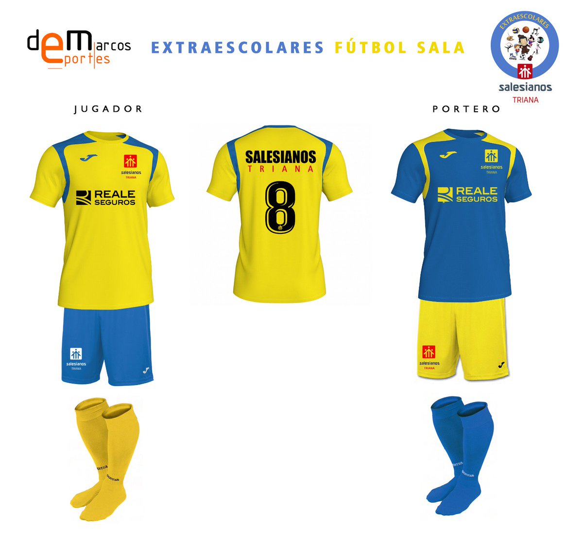 Extraesc's tweet photo. Agradecemos a @Reale_Seguros por patrocinar una temporada más las equipaciones de nuestros equipos @salesianotriana. Su colaboración es fundamental para potenciar el deporte en nuestra casa. MUCHAS GRACIAS!!! 💪⚽💪🇺🇦🌟🇺🇦 @DeportesECM @ondatriana @SalesianosSMX @IMDSevilla https://t.co/fPIRd3WtDb