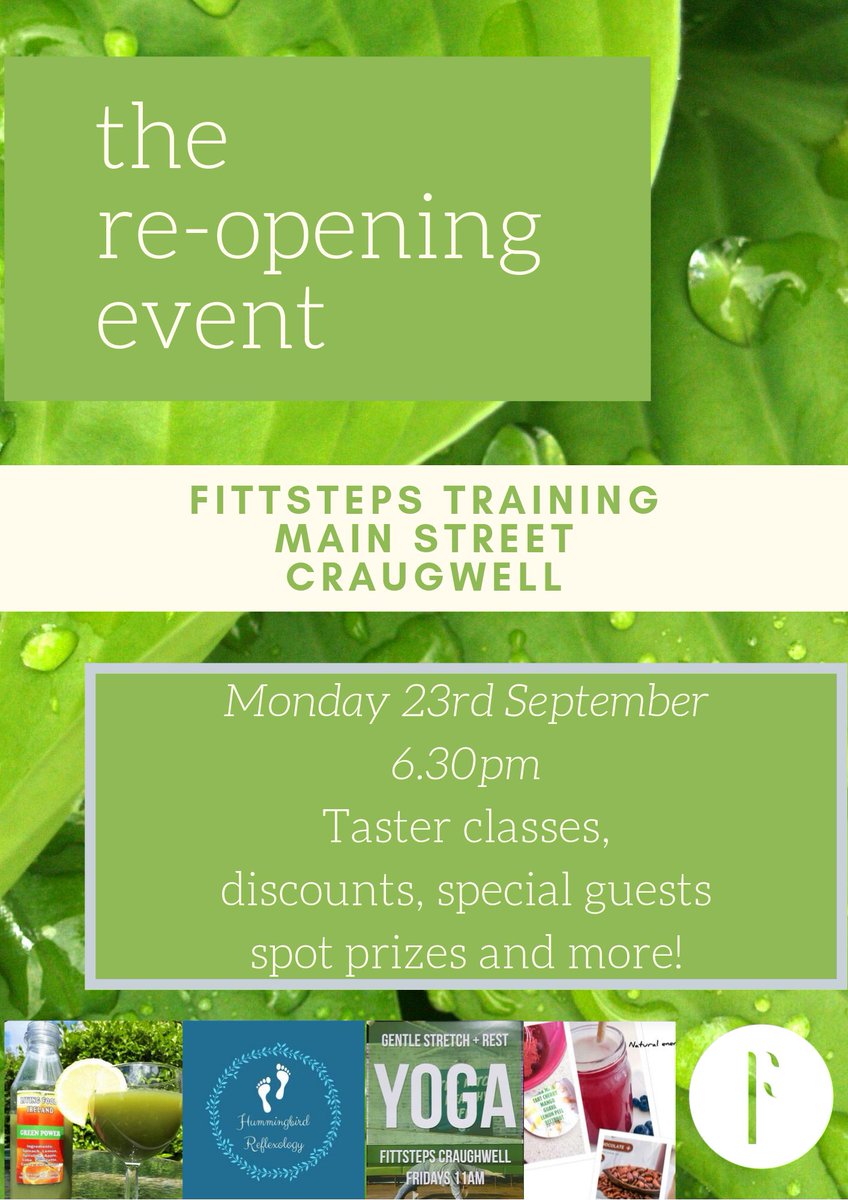 Fitttrain's tweet photo. House warming with a difference!!
Join us in #craughwell for our re-opening event next Monday from 7.30. So much on offer on the night!
Get in touch today for details....#fittsteps #exercise #healthychoices #galway #irishfitfam #startnow #smallbusinessowners #supportlocal https://t.co/B8FuJpZ8XZ