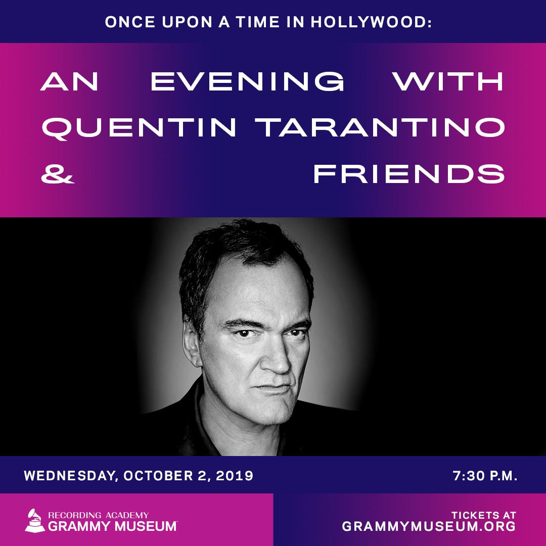 happilyever's tweet photo. Don’t miss an evening with Quentin Tarantino and friends on 10/2 at the @GRAMMYMuseum.
Tickets on sale 9/21: https://t.co/w5u9FCUqNg https://t.co/UHnf8FoOoA