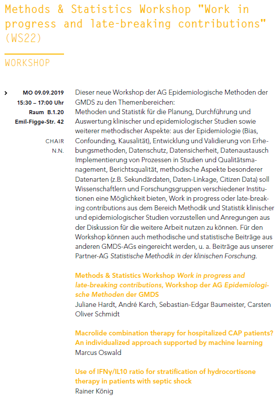 ag_epi_meth's tweet photo. #gmds2019 #dgepi2019 #dgsmp2019 #dgms2019
Our 4 groups offered workshops &amp; tutorials @ the conferences of #GermanEpi &amp; #ClinicalResearch community @gmds2019 @DGEpi_eV: overview of 4 of them, incl. our popular new formats Work in progress &amp; Intensive Journal Club 
@Duesseldorf2019 https://t.co/DKsPXx1olA