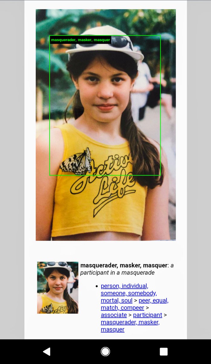 k_maksymowicz's tweet photo. Not sure how I would feel if it wasn't me (#tbt!) but my child being labelled &amp; classified by #AI since their first photo appears online. We need SO much higher standards before we can base any life-changing decisions on image recognition. #imagenetroulette #WhatsYourLabel https://t.co/1xBuGhcNFQ