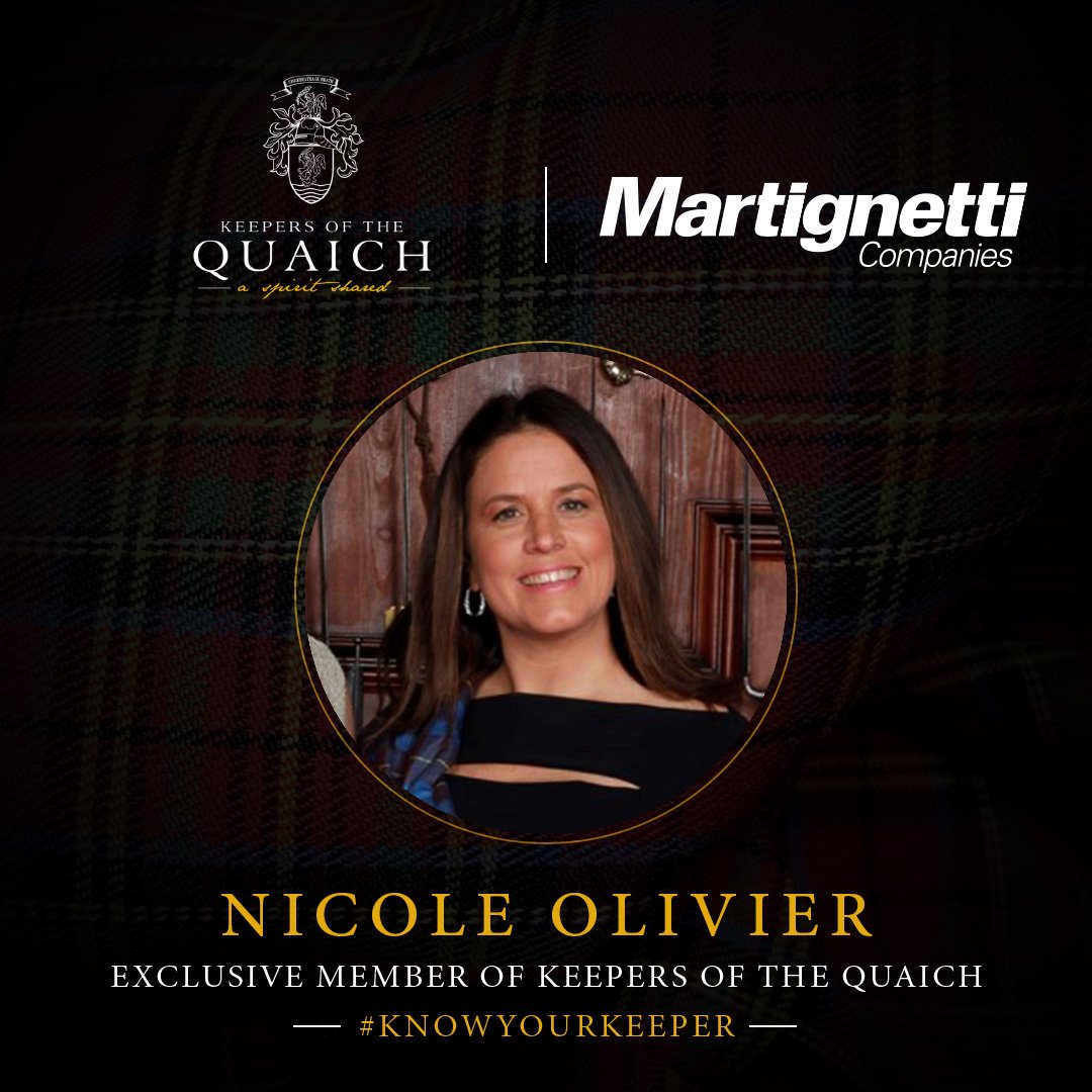 Nicole Olivier, Vice President of Sales, Excel Division, at Martignetti Companies, holds the prestigious honor of being a Keeper of the Quaich. Nicole does an outstanding job making a contribution to Scotch Whisky in the market. #KeepersoftheQuaich #KeepersUS #Scotch