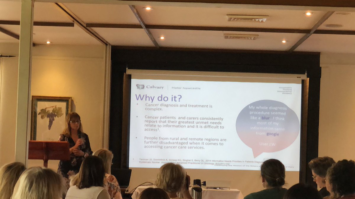 Hunter Nurse Education Group #breastcancerinthevines <a href="/yolande90534970/">yolandecox</a> presenting the #CANciergeApp to help people with cancer and their families and carers navigate care at Calvary Mater Newcastle.