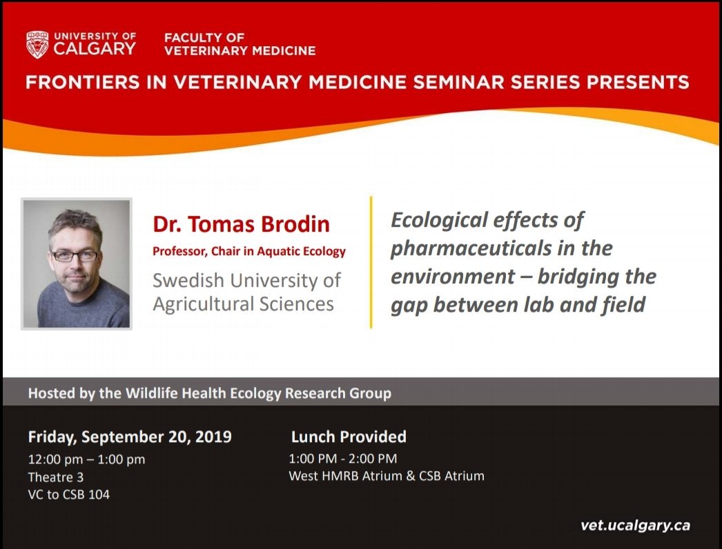 WHERG (@ucalgary_wherg) on Twitter photo TOMORROW: <a href="/DrBrodin/">Tomas Brodin</a> is giving an exciting talk hosted by WHERG! Come join us to discuss the effects of pharmaceuticals in the environment, 12pm in HSC Theatre 3! TOMORROW: <a href="/DrBrodin/">Tomas Brodin</a> is giving an exciting talk hosted by WHERG! Come join us to discuss the effects of pharmaceuticals in the environment, 12pm in HSC Theatre 3!