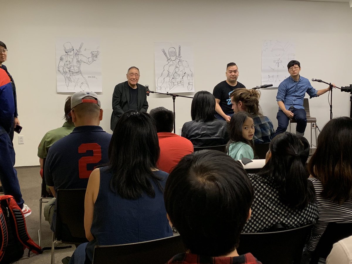 mocanyc's tweet photo. It was a blast hosting Larry Hama, Jerry Ma and David Chun for a discussion (and surprise live-draw!) on comic books from an Asian American perspective tonight. Thank you to all who made it happen and came out for this one of a kind program! #comicbooks #gijoe #legendary https://t.co/WTSNPzphY9