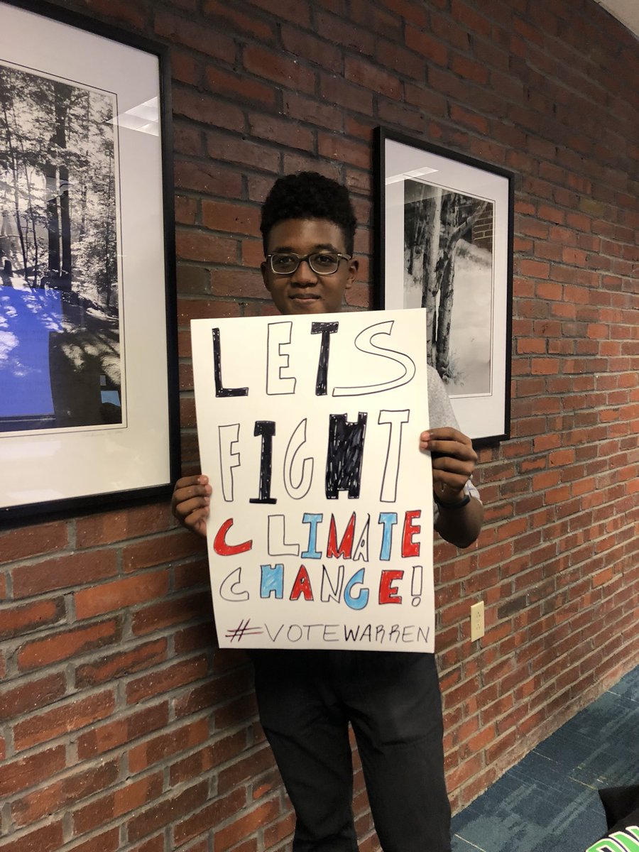 PSU4Warren's tweet photo. Had an amazing night discussing Elizabeth’s plans for climate change and prepping for the #ClimateStrike tomorrow! Check out these incredible signs! https://t.co/TmpXERPmLd